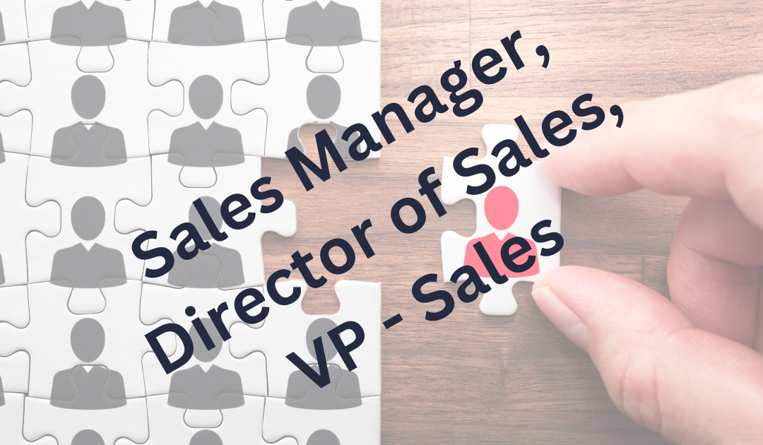 Sales Manager, Director of Sales, VP-Sales